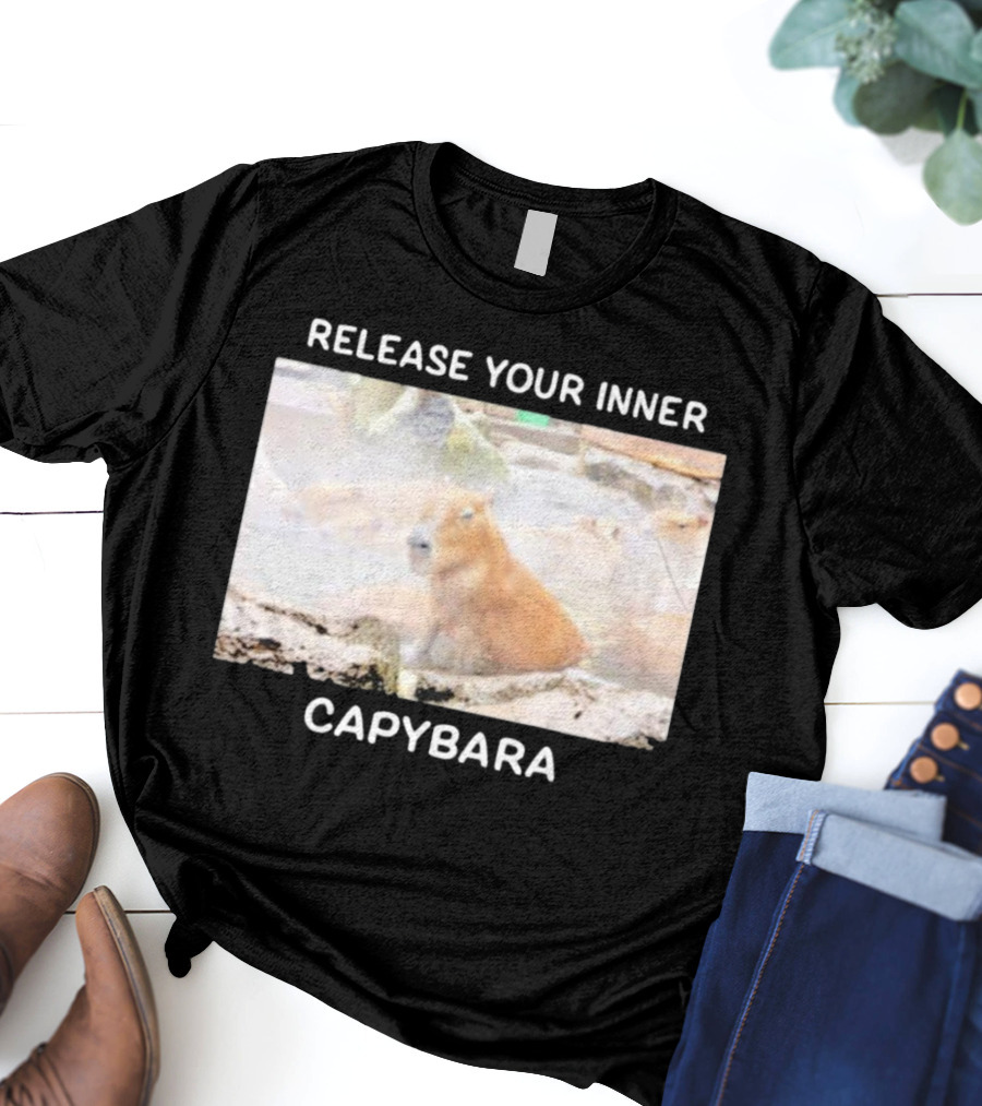 Gaijin Mommy Relaxation Vibes Release Your Inner Capybara Hot Springs T-Shirt