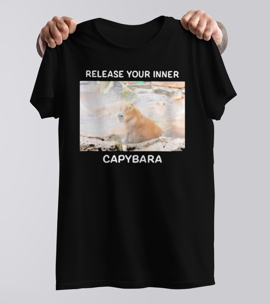 Gaijin Mommy Relaxation Vibes Release Your Inner Capybara Hot Springs T-Shirt