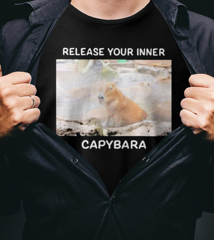Gaijin Mommy Relaxation Vibes Release Your Inner Capybara Hot Springs T-Shirt