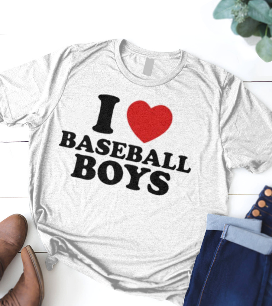 I Love Heart Baseball Boys T-Shirt