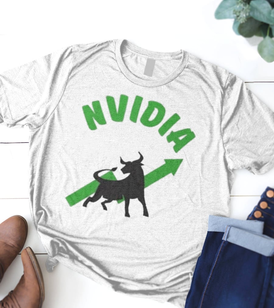 Nvidia Stock Bullish With Upward Arrow And Bull T-Shirt