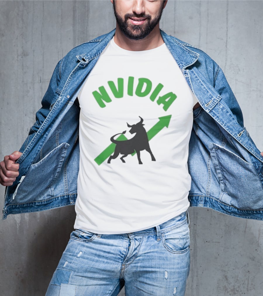 Nvidia Stock Bullish With Upward Arrow And Bull T-Shirt