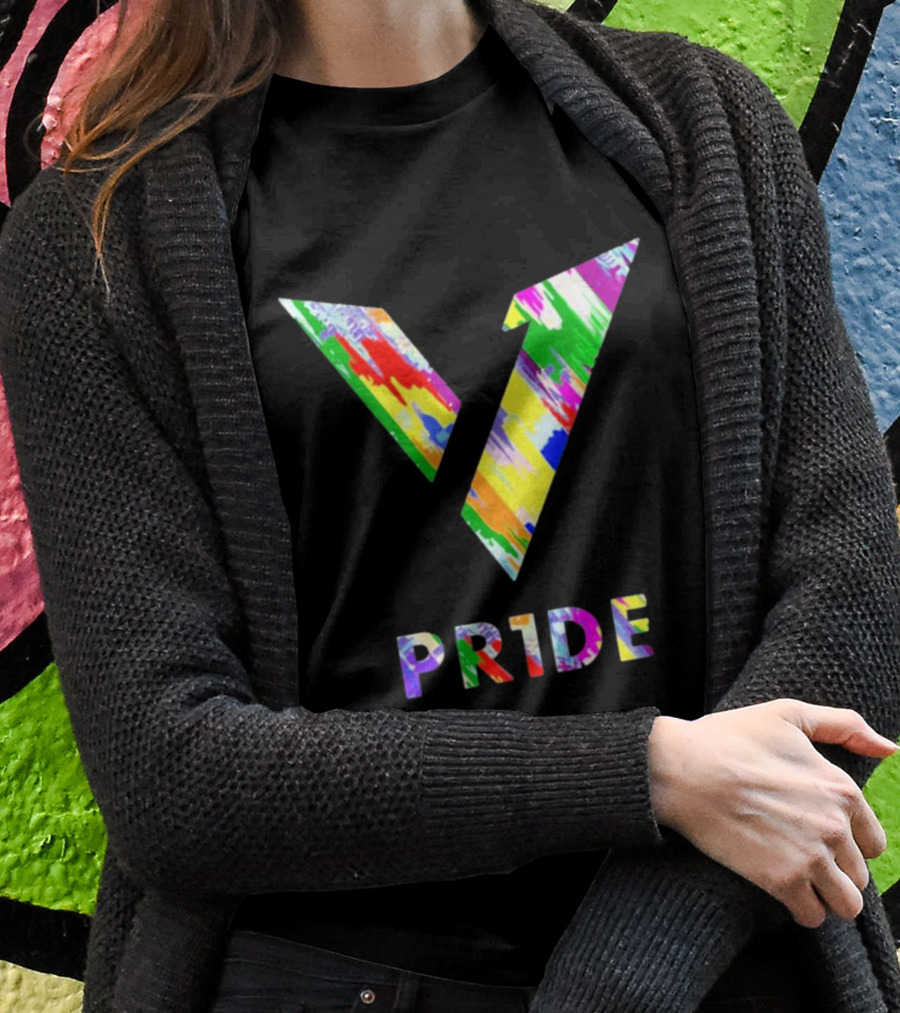 Love Is Love Version1 V Pride Rainbow Paint Splatter T-Shirt