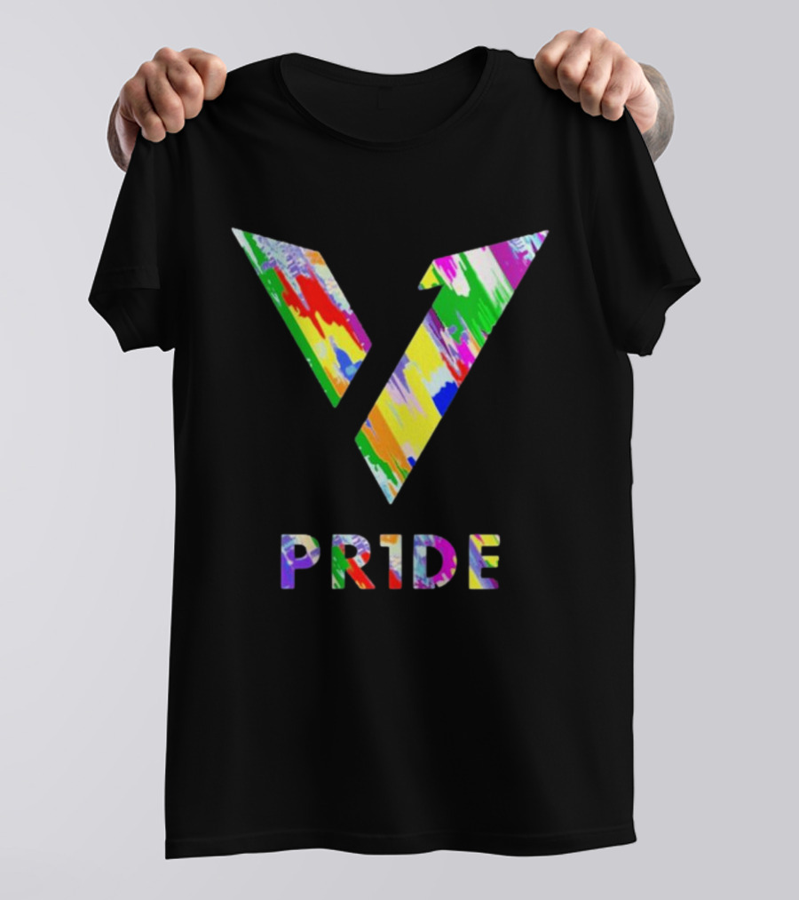 Love Is Love Version1 V Pride Rainbow Paint Splatter T-Shirt