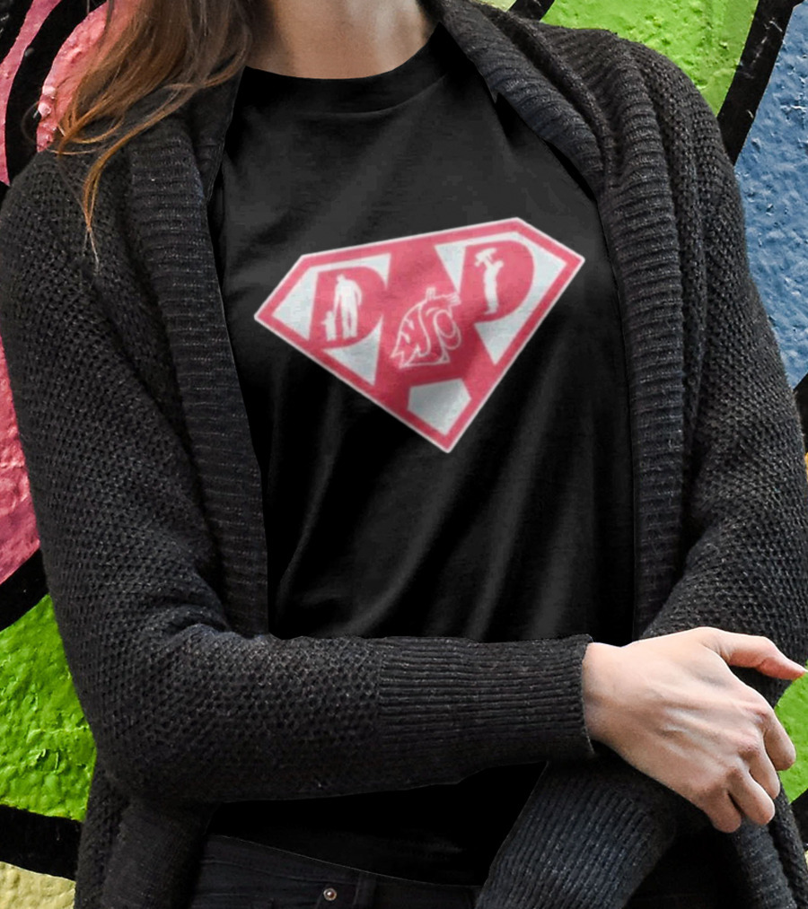 Washington State Cougars Super Dad Shield Emblem T-Shirt