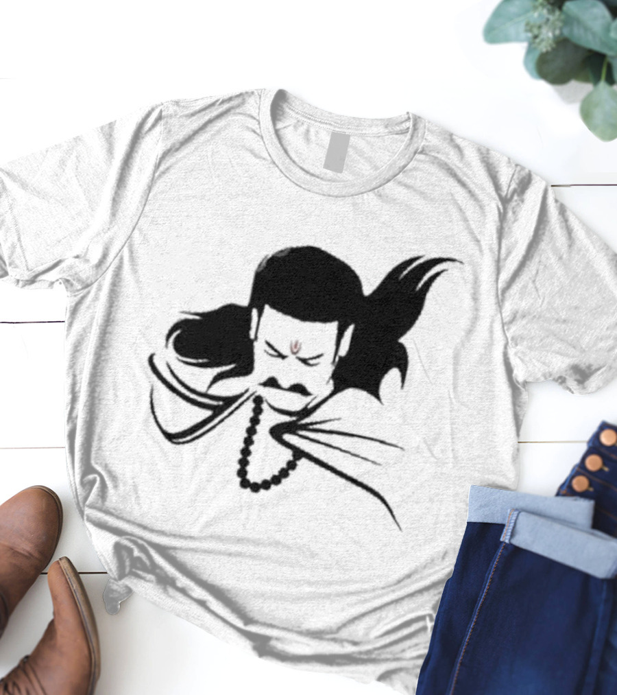 Prabhas The Lone Prince Adipurush Minimalist Silhouette With Red Tilak T-Shirt