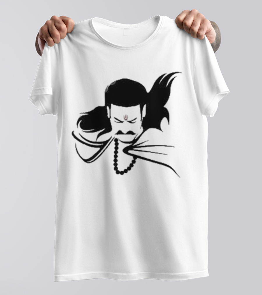 Prabhas The Lone Prince Adipurush Minimalist Silhouette With Red Tilak T-Shirt