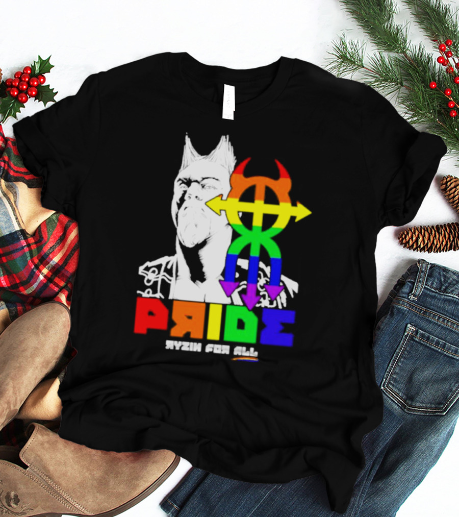 Pride Ryzin For All Rainbow Symbol With Warrior T-Shirt