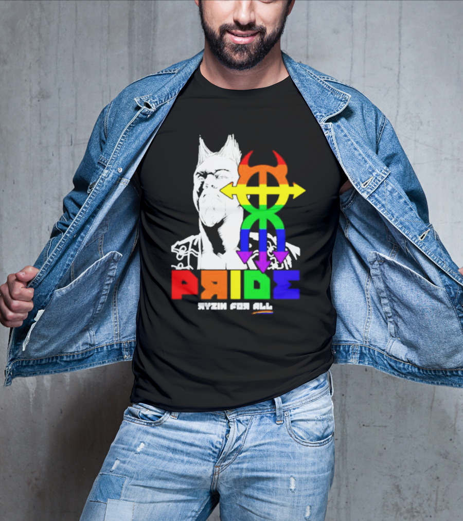 Pride Ryzin For All Rainbow Symbol With Warrior T-Shirt