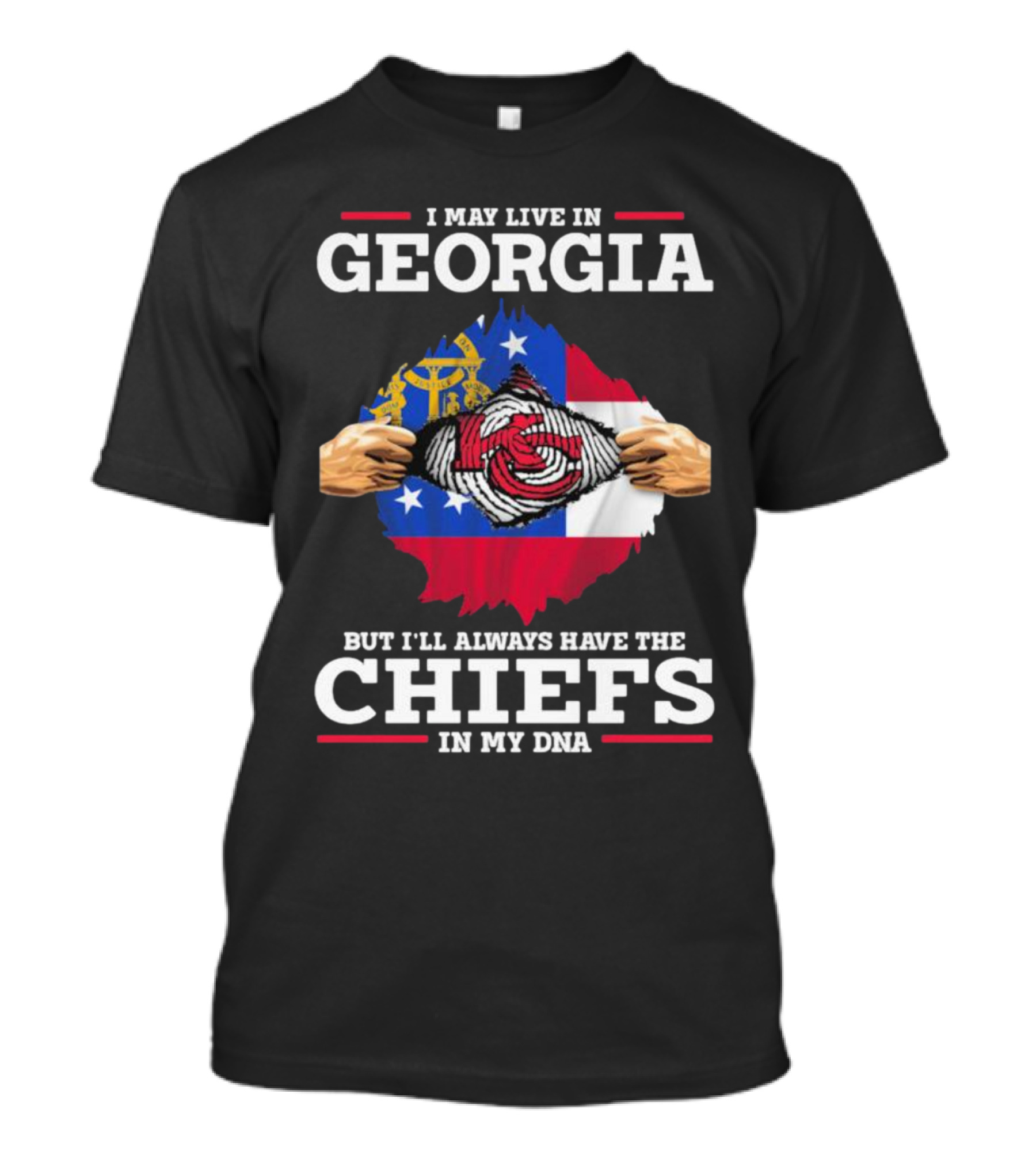 I May Live In Georgia But I’ll Always Have The Chiefs In My DNA T-Shirt