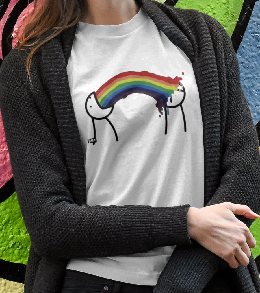 James Woods Sick Of It Rainbow Puke Meme T-Shirt
