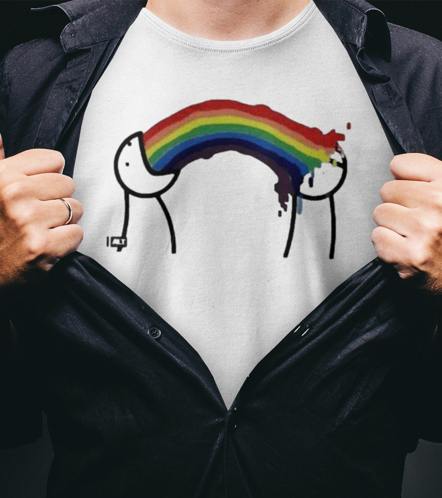James Woods Sick Of It Rainbow Puke Meme T-Shirt