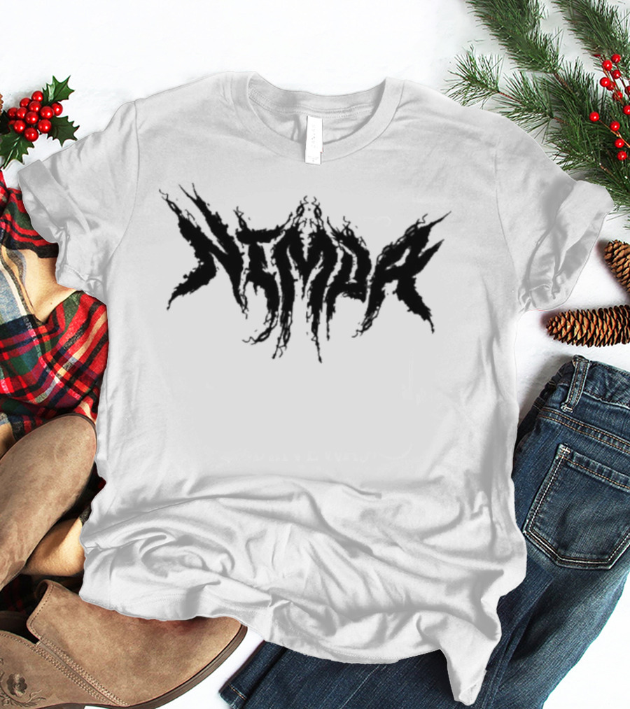 Nimda Logo Graphic With Dark Gothic Text T-Shirt