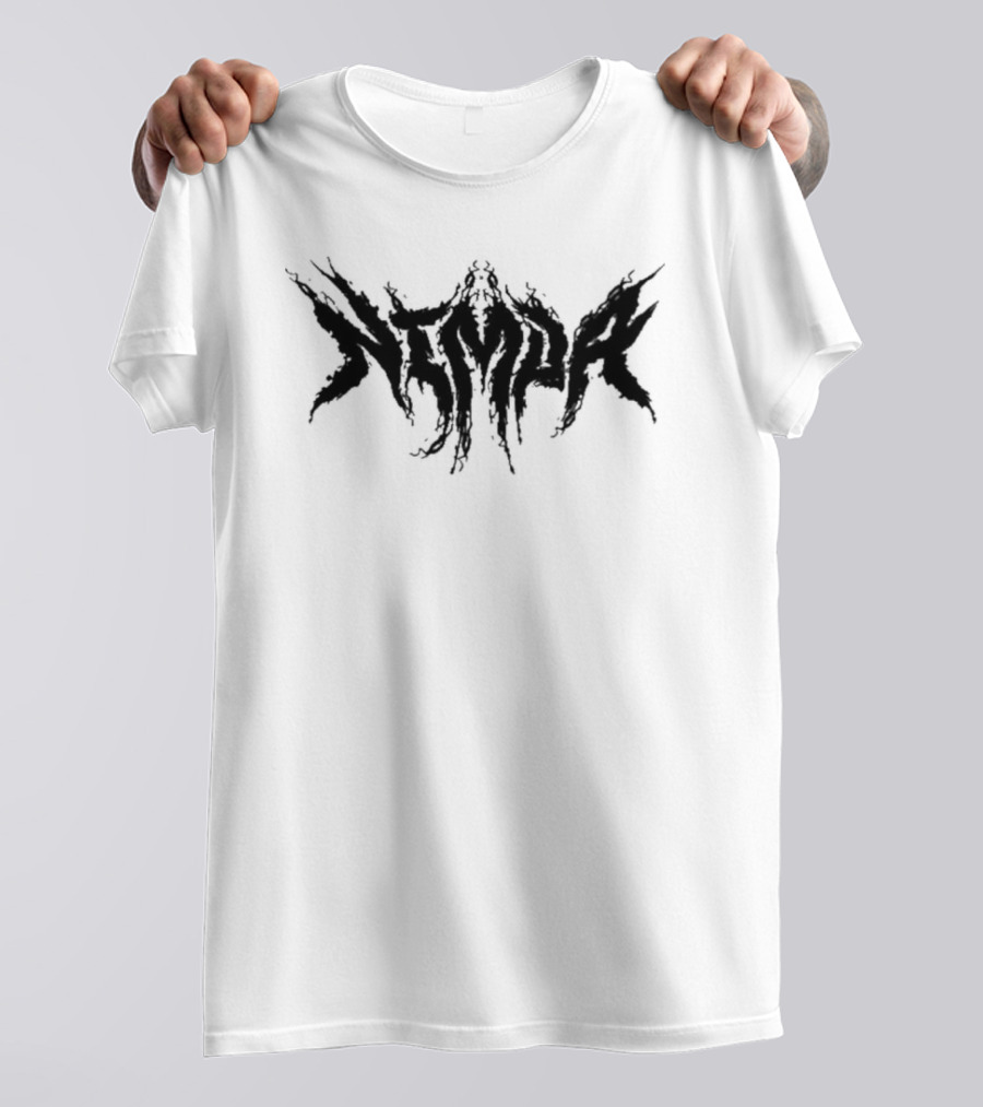 Nimda Logo Graphic With Dark Gothic Text T-Shirt