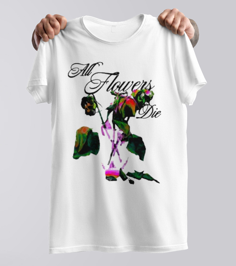 All Flowers Die Ekos Bigcartel Store Multicolored Wilted Roses T-Shirt