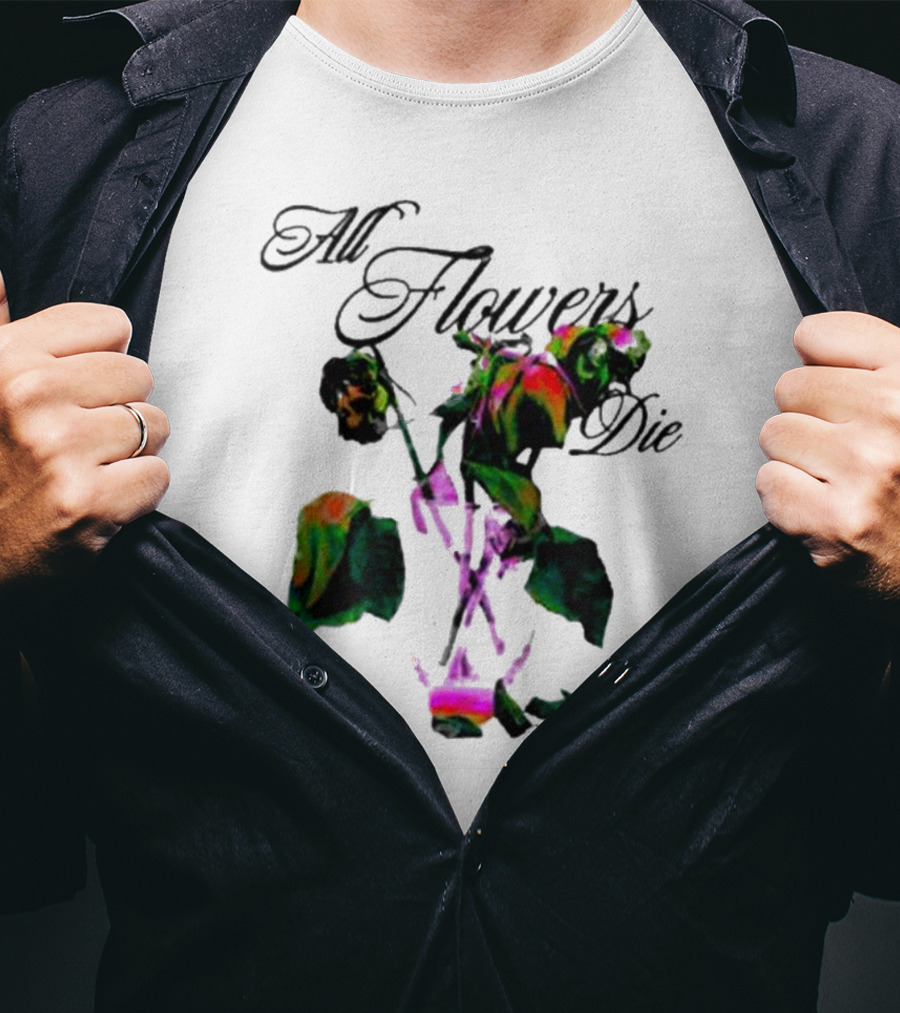 All Flowers Die Ekos Bigcartel Store Multicolored Wilted Roses T-Shirt
