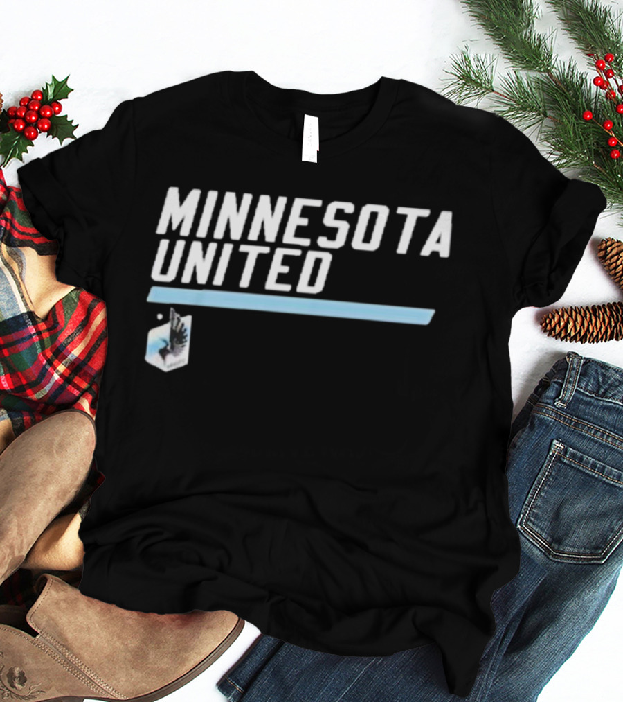 Minnesota United FC Logo With Blue Slant And Text T-Shirt
