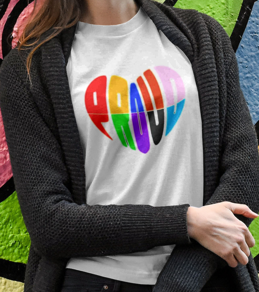 Proud Progress Heart Rainbow Colors T-Shirt