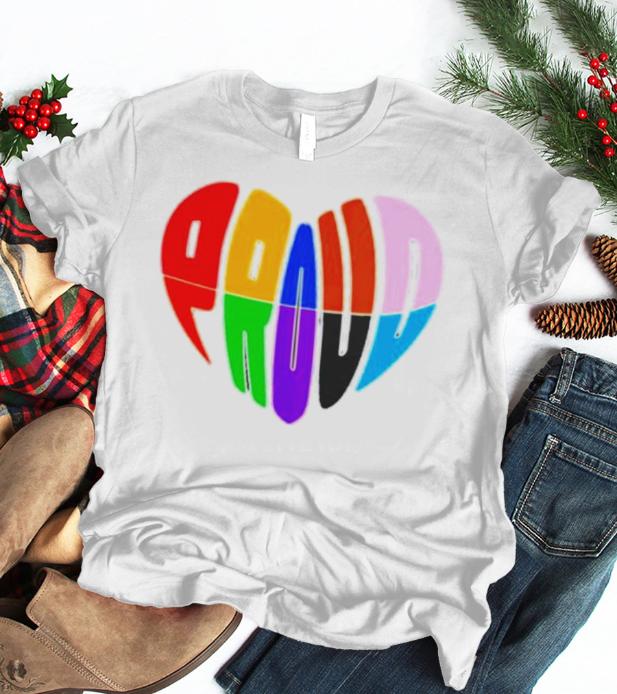 Proud Progress Heart Rainbow Colors T-Shirt
