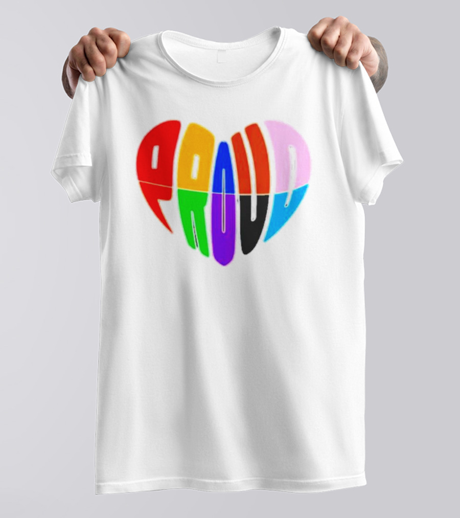 Proud Progress Heart Rainbow Colors T-Shirt