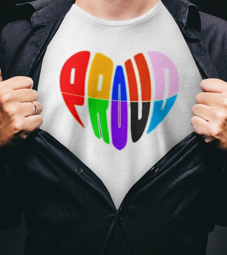 Proud Progress Heart Rainbow Colors T-Shirt