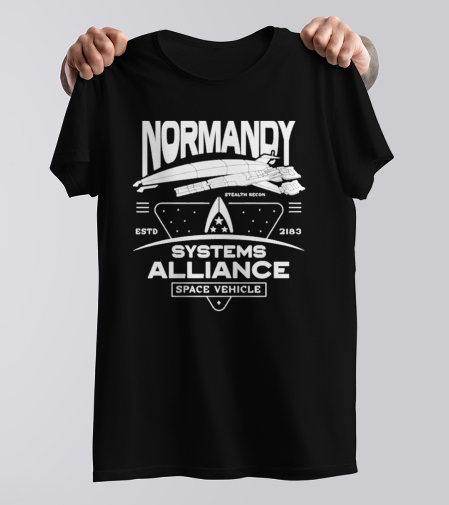Normandy Systems Alliance Space Vehicle Estd 2183 Stealth Recon T-Shirt
