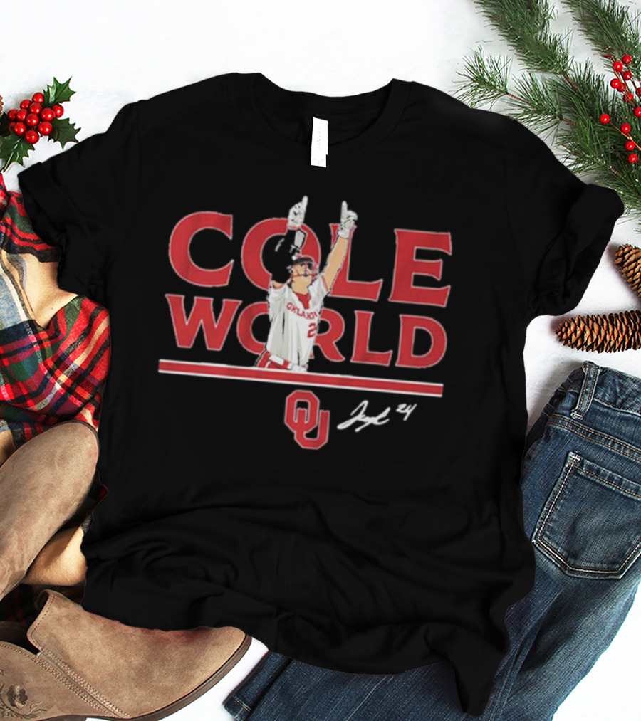 Oklahoma Softball Cole World Jayda Coleman OU Signature 24 T-Shirt