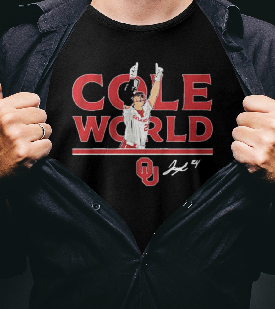 Oklahoma Softball Cole World Jayda Coleman OU Signature 24 T-Shirt