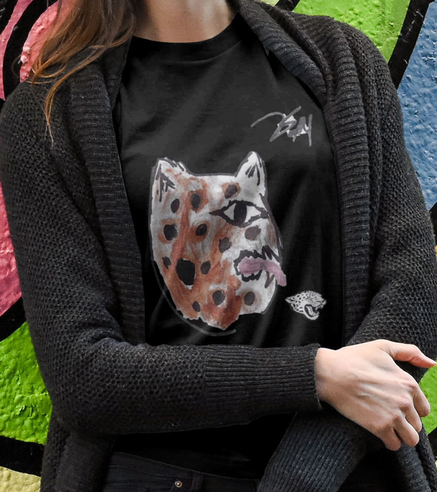 Jacksonville Jaguars Artwork By Tank Bigsby Featuring Stylized Jag Head T-Shirt