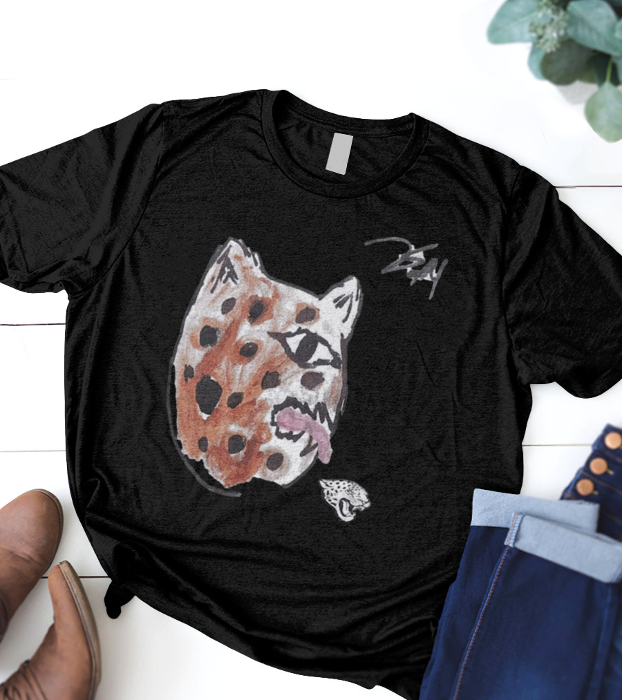 Jacksonville Jaguars Artwork By Tank Bigsby Featuring Stylized Jag Head T-Shirt
