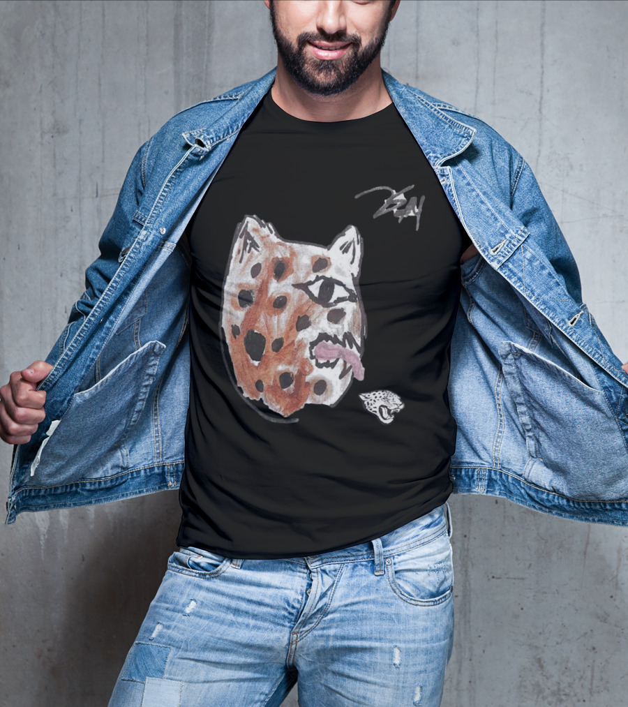 Jacksonville Jaguars Artwork By Tank Bigsby Featuring Stylized Jag Head T-Shirt