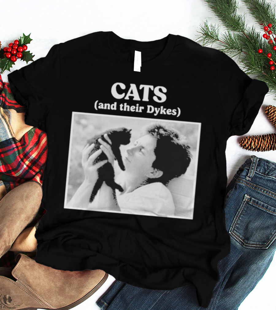 CATS And Their Dykes Black And White Image T-Shirt