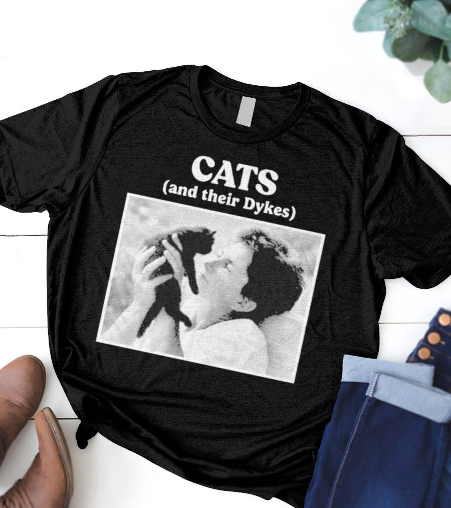 CATS And Their Dykes Black And White Image T-Shirt