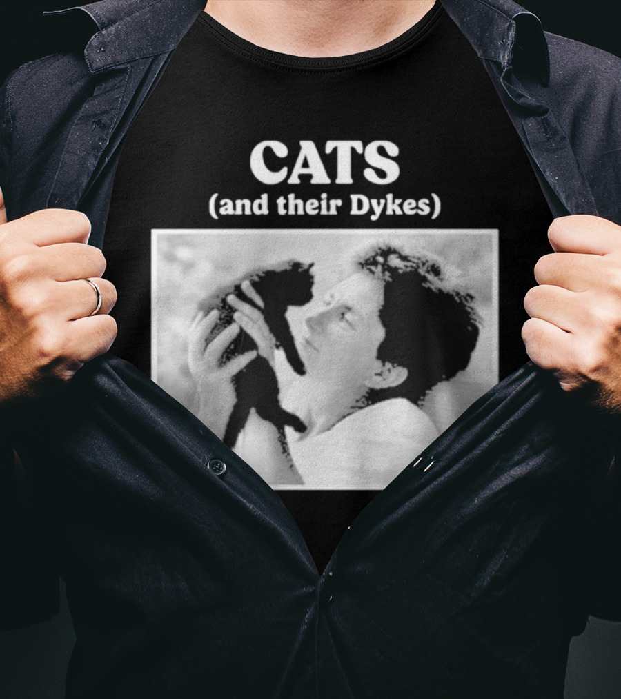 CATS And Their Dykes Black And White Image T-Shirt