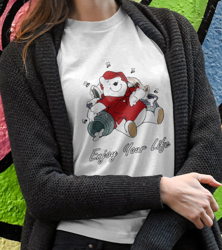 Bear Enjoy Your Life Hunny Pots Red T-Shirt