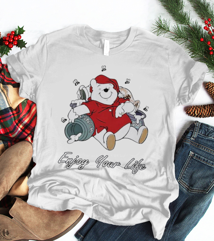 Bear Enjoy Your Life Hunny Pots Red T-Shirt