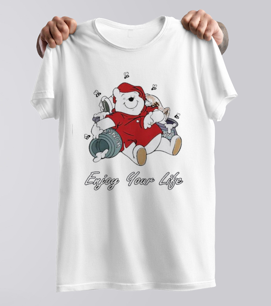 Bear Enjoy Your Life Hunny Pots Red T-Shirt