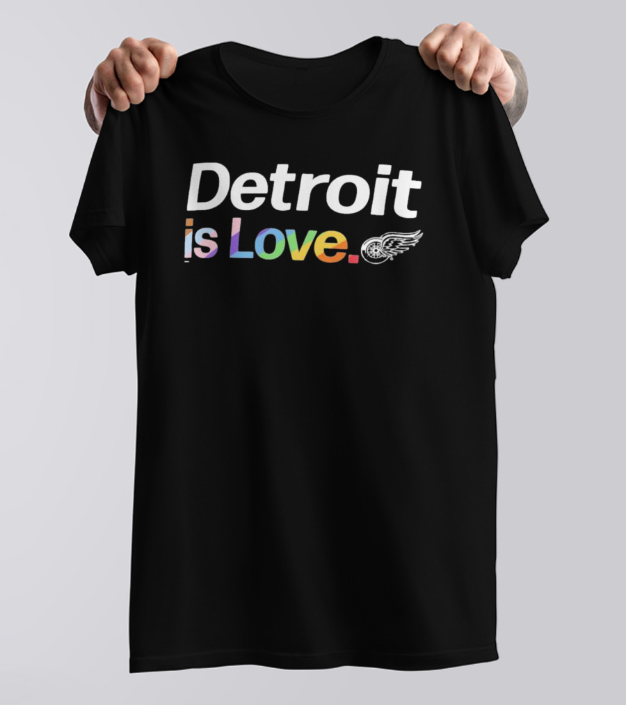 Detroit Red Wings Is Love City Pride Rainbow Wings T-Shirt