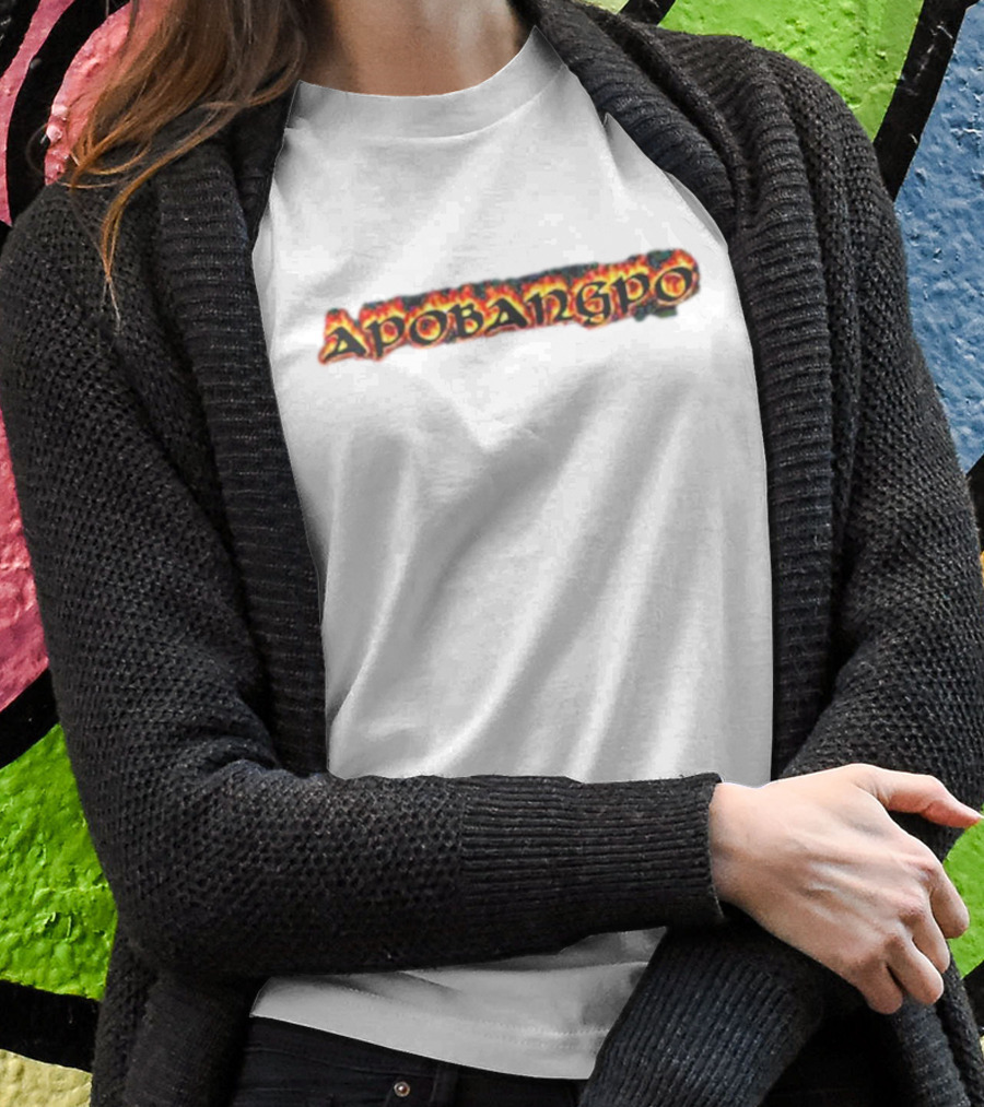 Apobangpo Flame Text T-Shirt