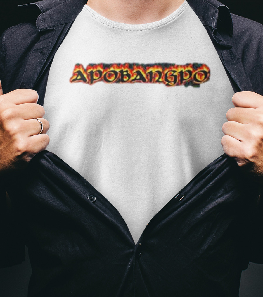 Apobangpo Flame Text T-Shirt
