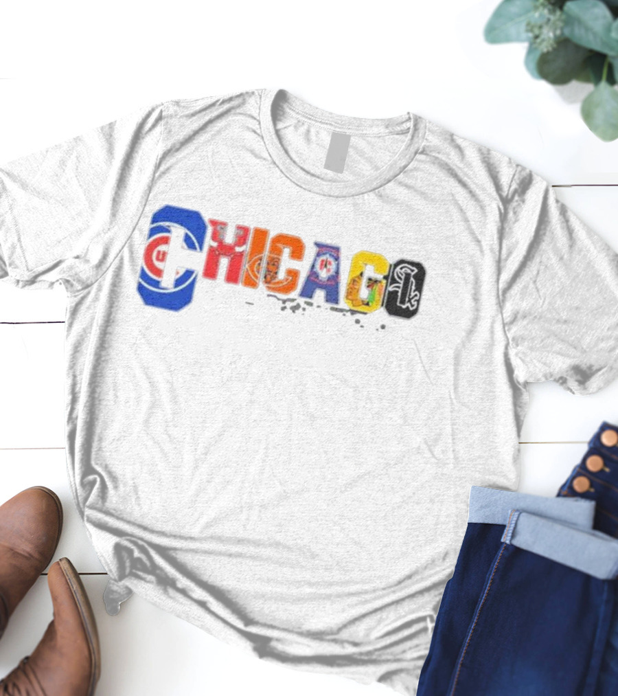 Chicago Sports Teams Logos Collage T-Shirt
