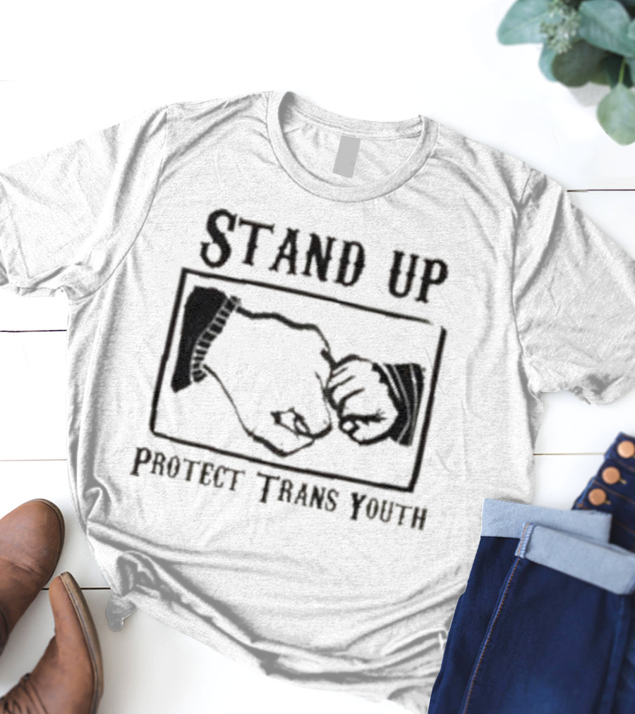 Stand Up Protect Trans Youth Fist Bump Solidarity T-Shirt