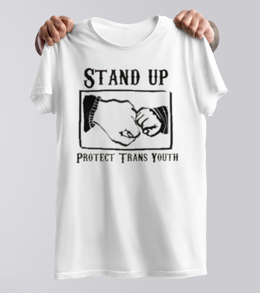 Stand Up Protect Trans Youth Fist Bump Solidarity T-Shirt