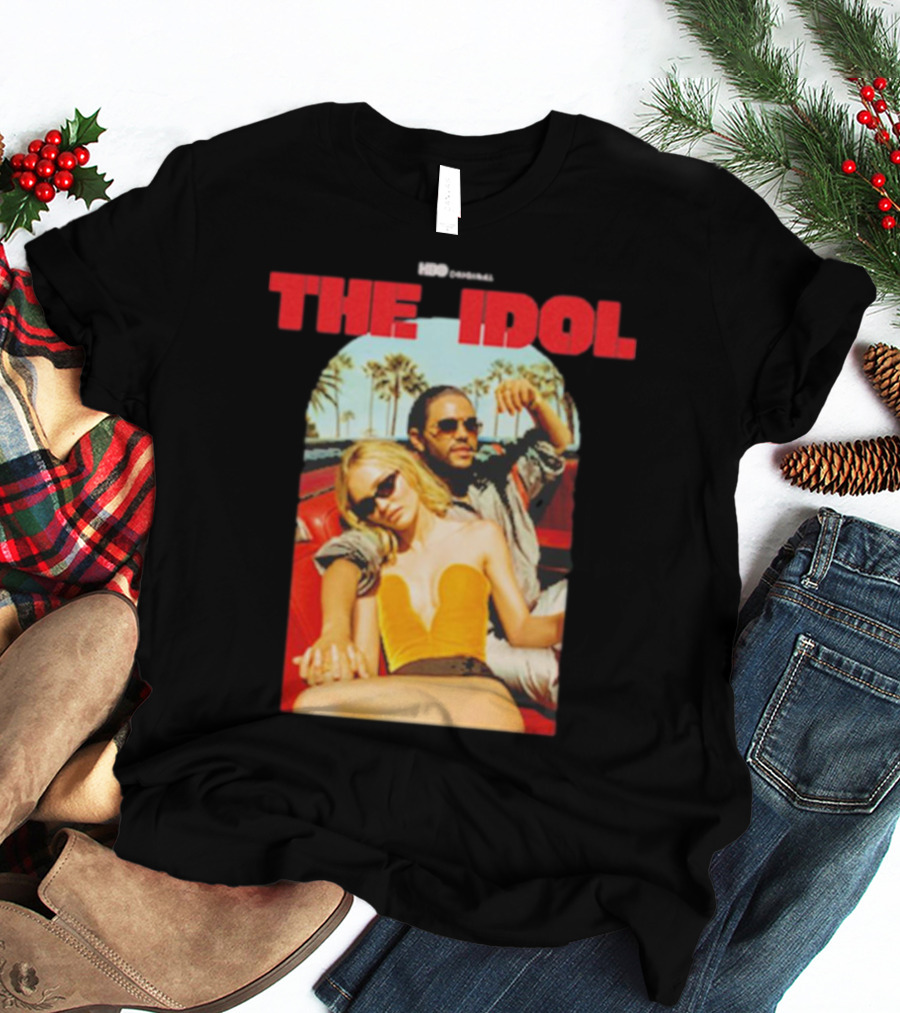 HBO Original The Idol Red Text Vintage Car And Palm Trees T-Shirt