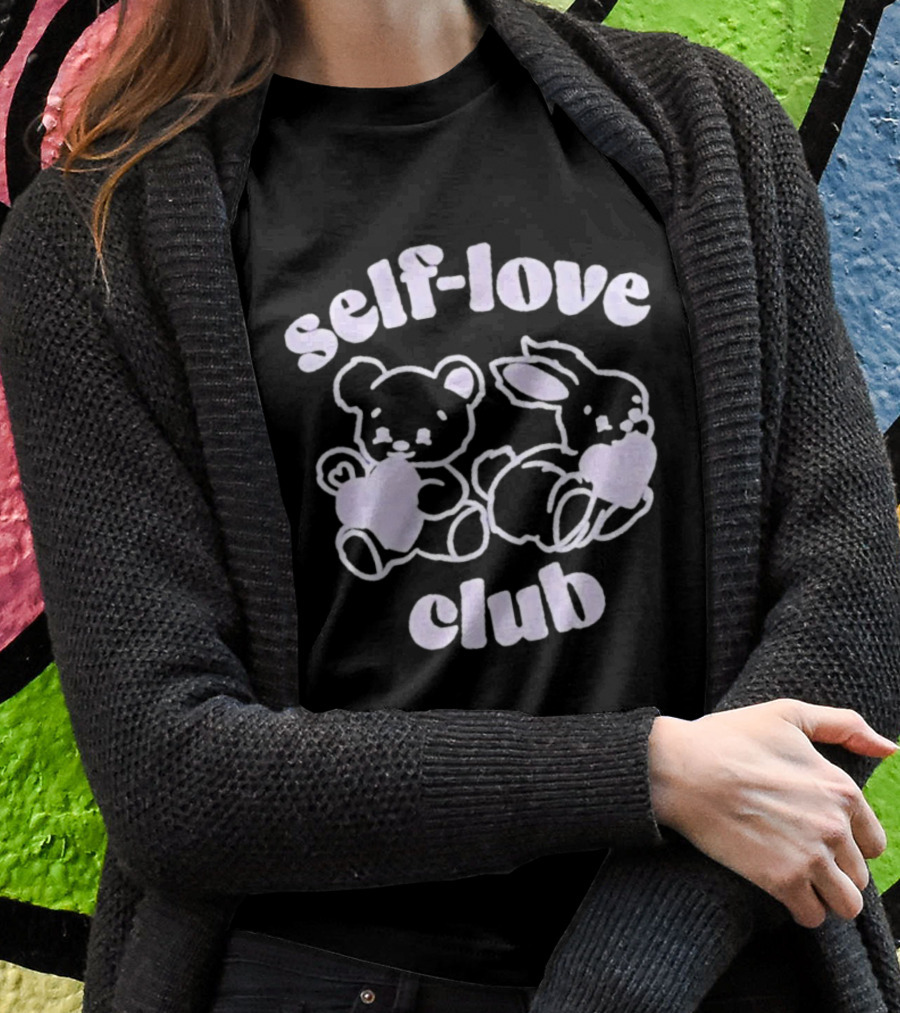 Self-Love Club Bear And Bunny Hearts T-Shirt