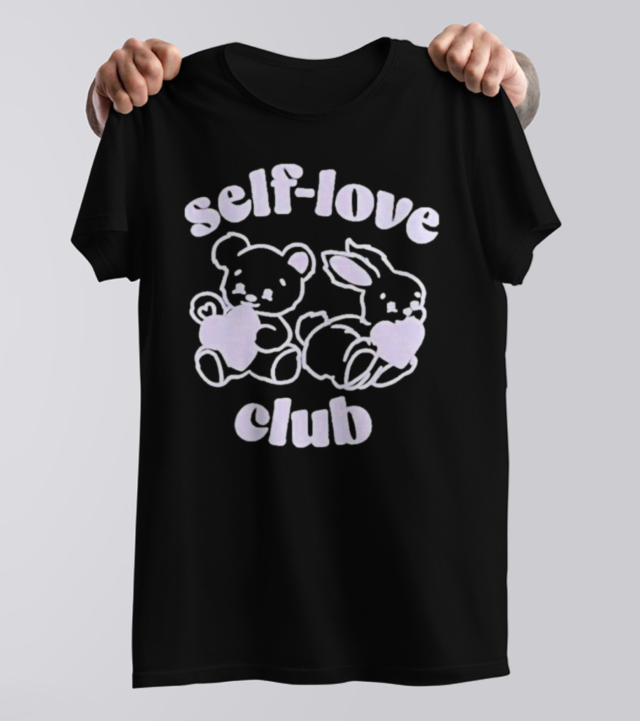 Self-Love Club Bear And Bunny Hearts T-Shirt