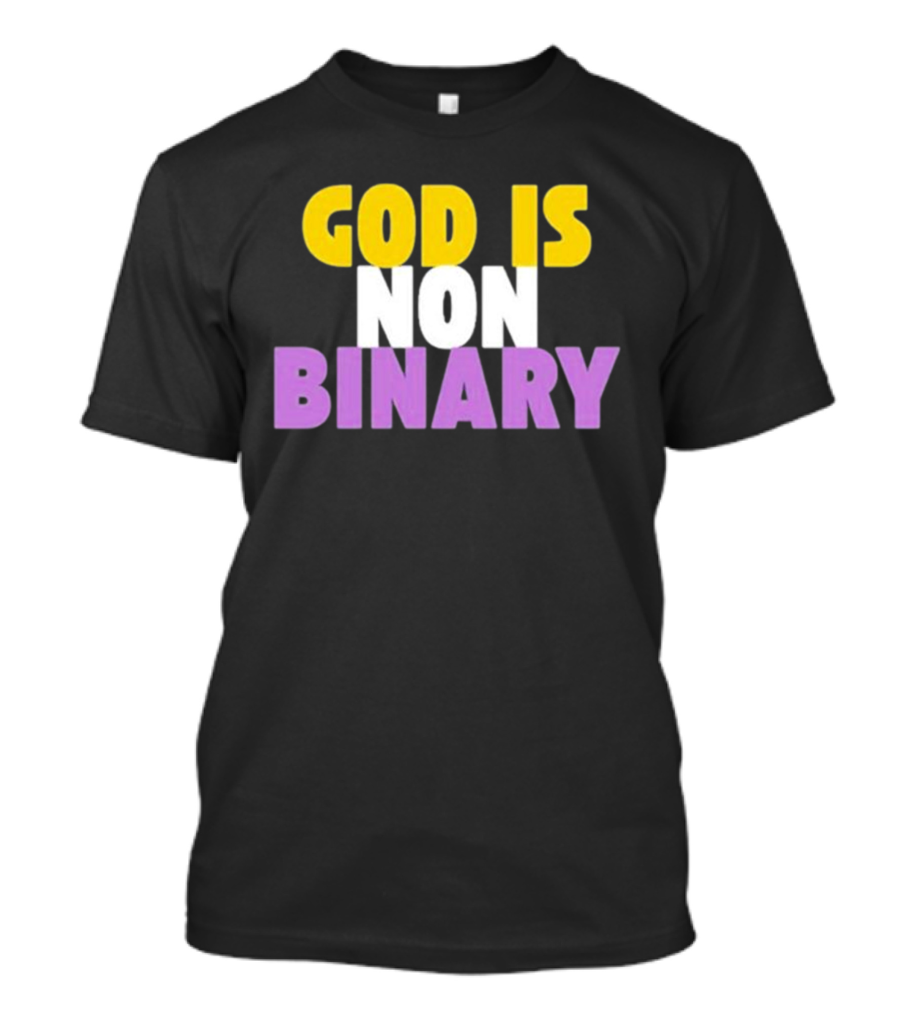 John Pavlovitz God Is Non-Binary Statement In Yellow, White, And Purple T-Shirt