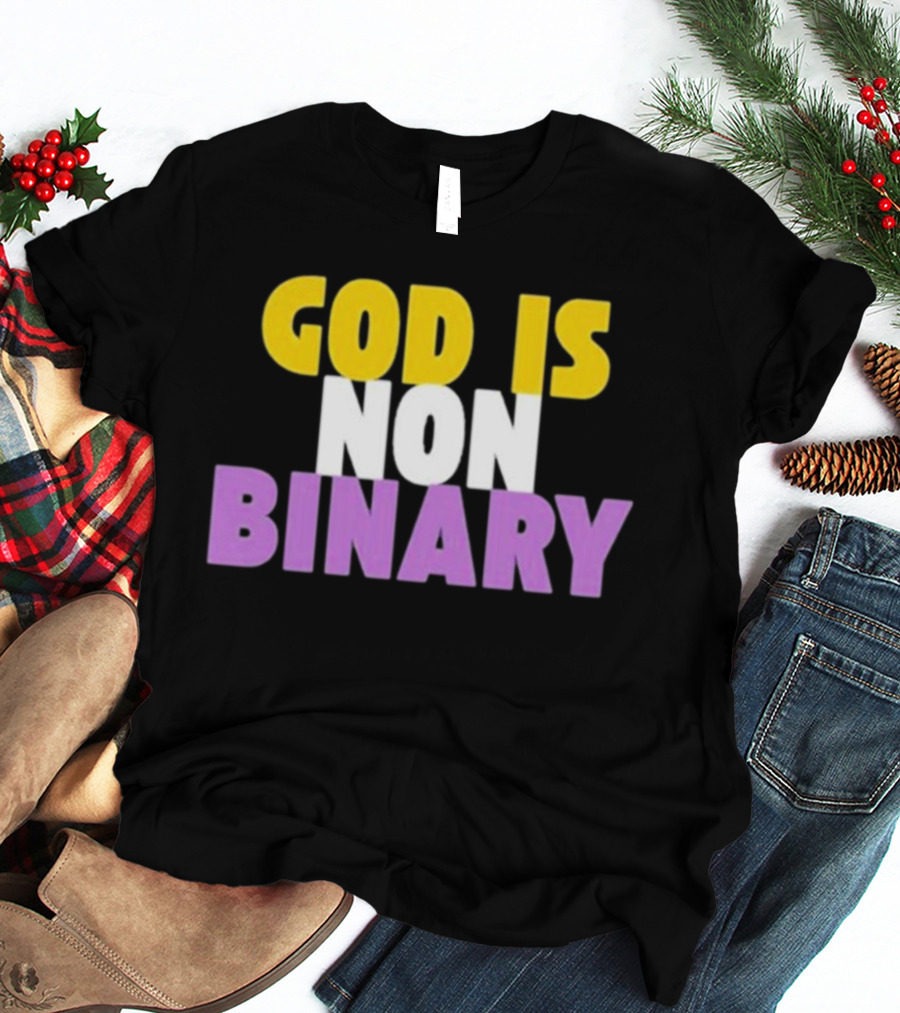 John Pavlovitz God Is Non-Binary Statement In Yellow, White, And Purple T-Shirt