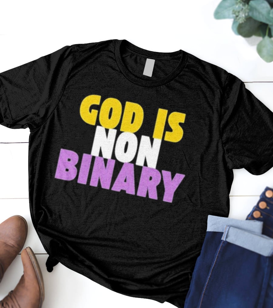 John Pavlovitz God Is Non-Binary Statement In Yellow, White, And Purple T-Shirt
