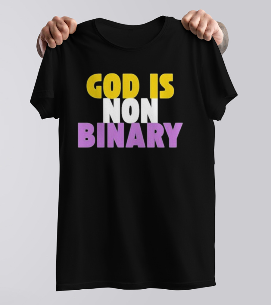 John Pavlovitz God Is Non-Binary Statement In Yellow, White, And Purple T-Shirt